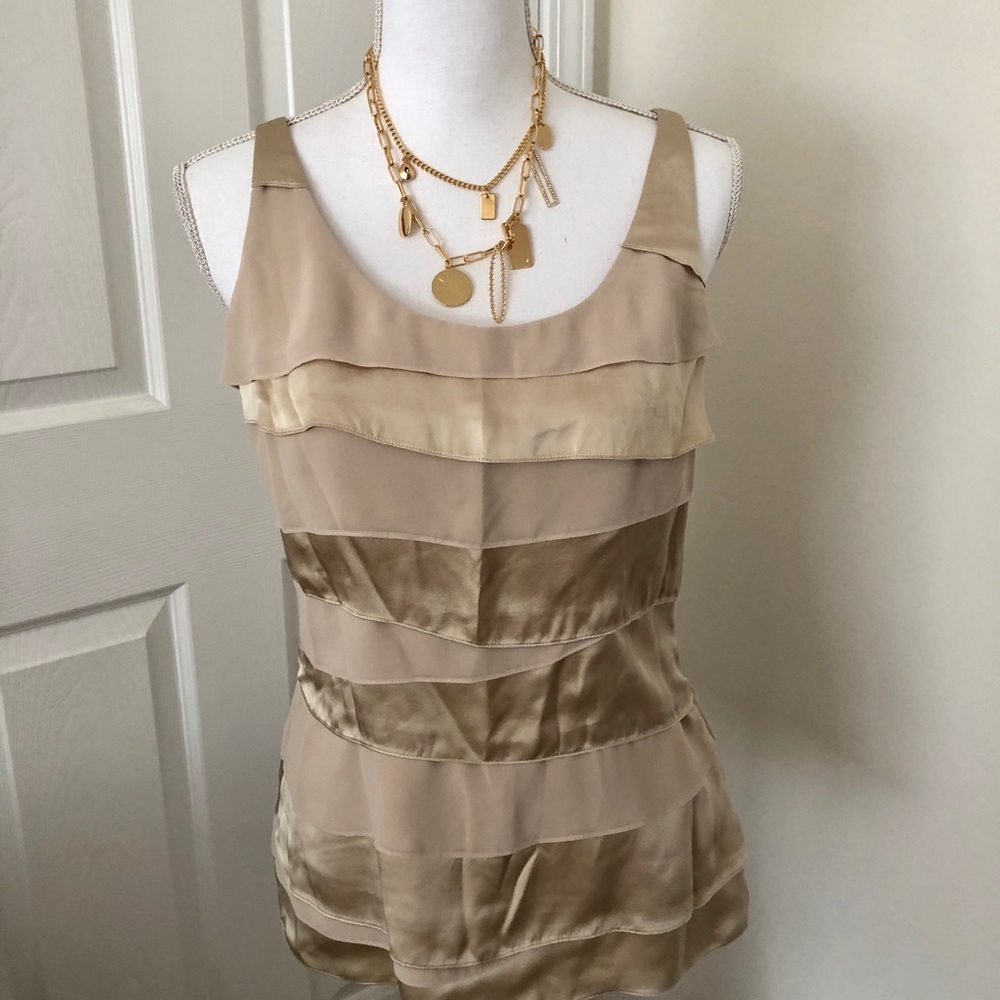 WHBM Layered Silk-Blend Top